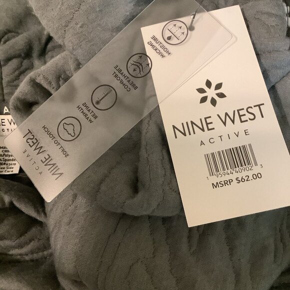 Nine West Active Size Large Women's Gray Quilted Sweatshirt With Pocket. New - Picture 7 of 7